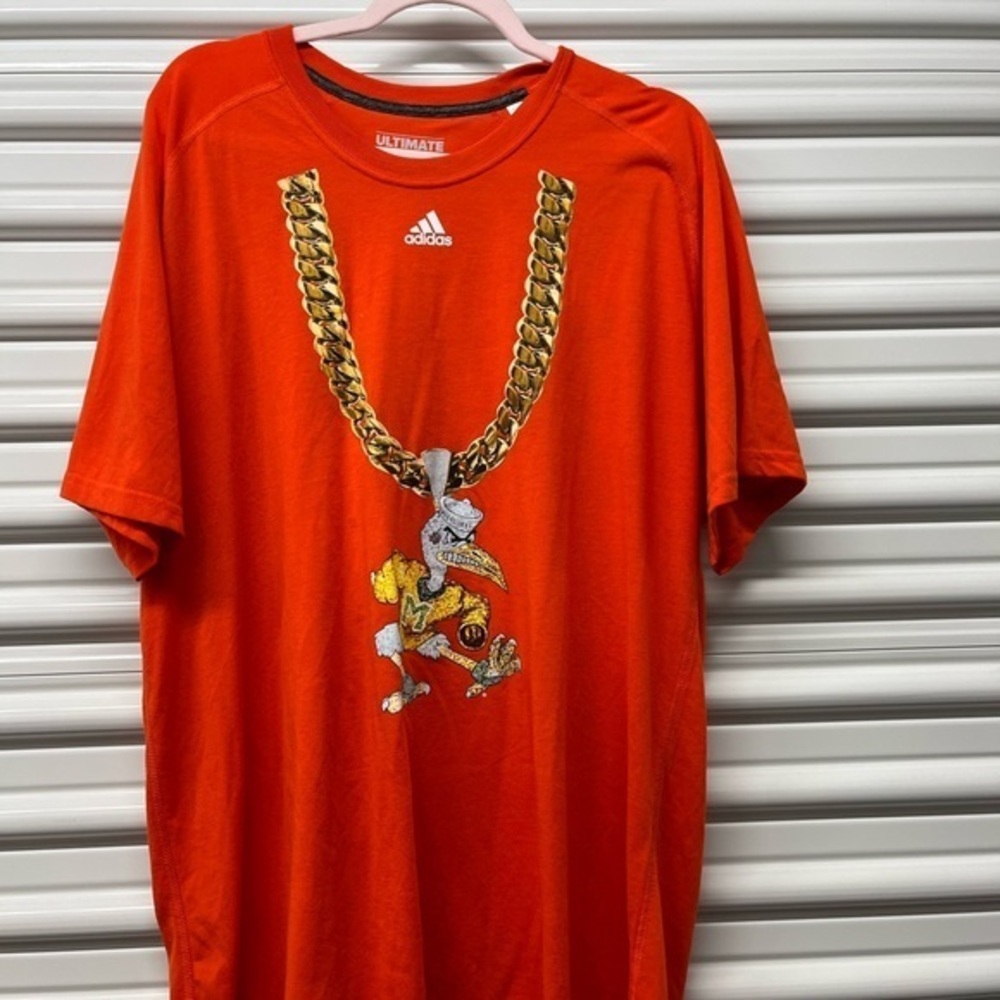 Adidas Men's Orange T-Shirt Size 2XL